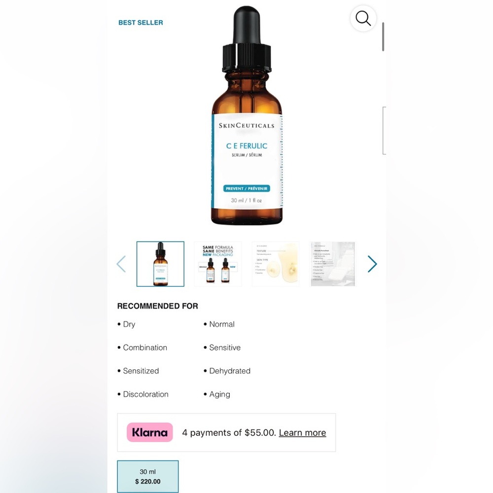 🆕 SkinCeuticals 4ML C E Ferulic Serum - Picture 2 of 2